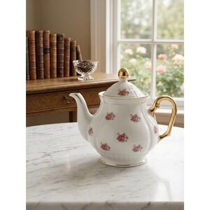 Nasco Minamiyama Seitosho Vintage Electric Teapot Pink Rose Gold Trim Japan